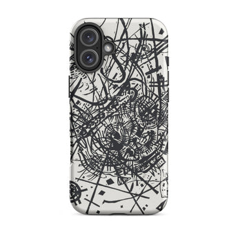 Kleine Welten Viii - Wassily Kandinsky Iphone Case, 16 Plus / Matte, Black White Patterned Phone Case