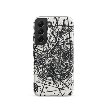 Kleine Welten Viii - Wassily Kandinsky Phone Case Samsung Galaxy S22 / Matte Black White Abstract Line Art Phone Case Samsung Kleine Welten