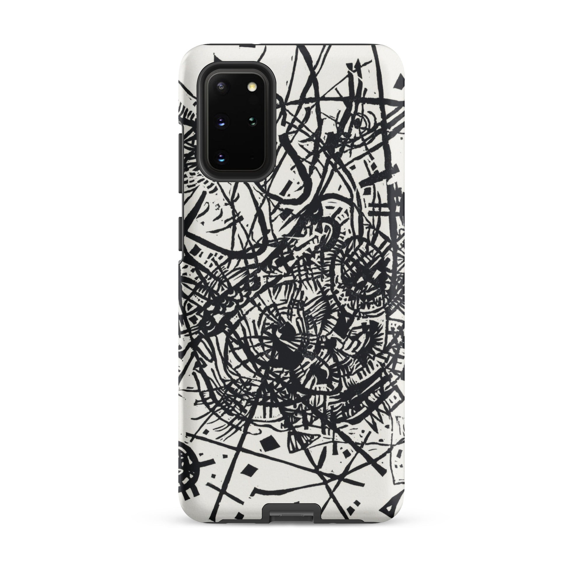 Kleine Welten Viii Wassily Kandinsky Samsung Case, Galaxy S20 Plus / Matte, White Smartphone Case Black Abstract Chaotic Line Art