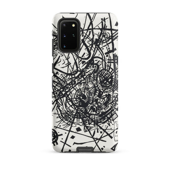 Kleine Welten Viii - Wassily Kandinsky Samsung Case, Galaxy S20 Plus / Matte, White Smartphone Case Black Abstract Chaotic Line Art