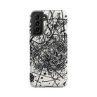 Kleine Welten Viii Wassily Kandinsky Samsung Case, Galaxy S21 Fe / Matte, Smartphone Case Black White Abstract Design Lines Circles