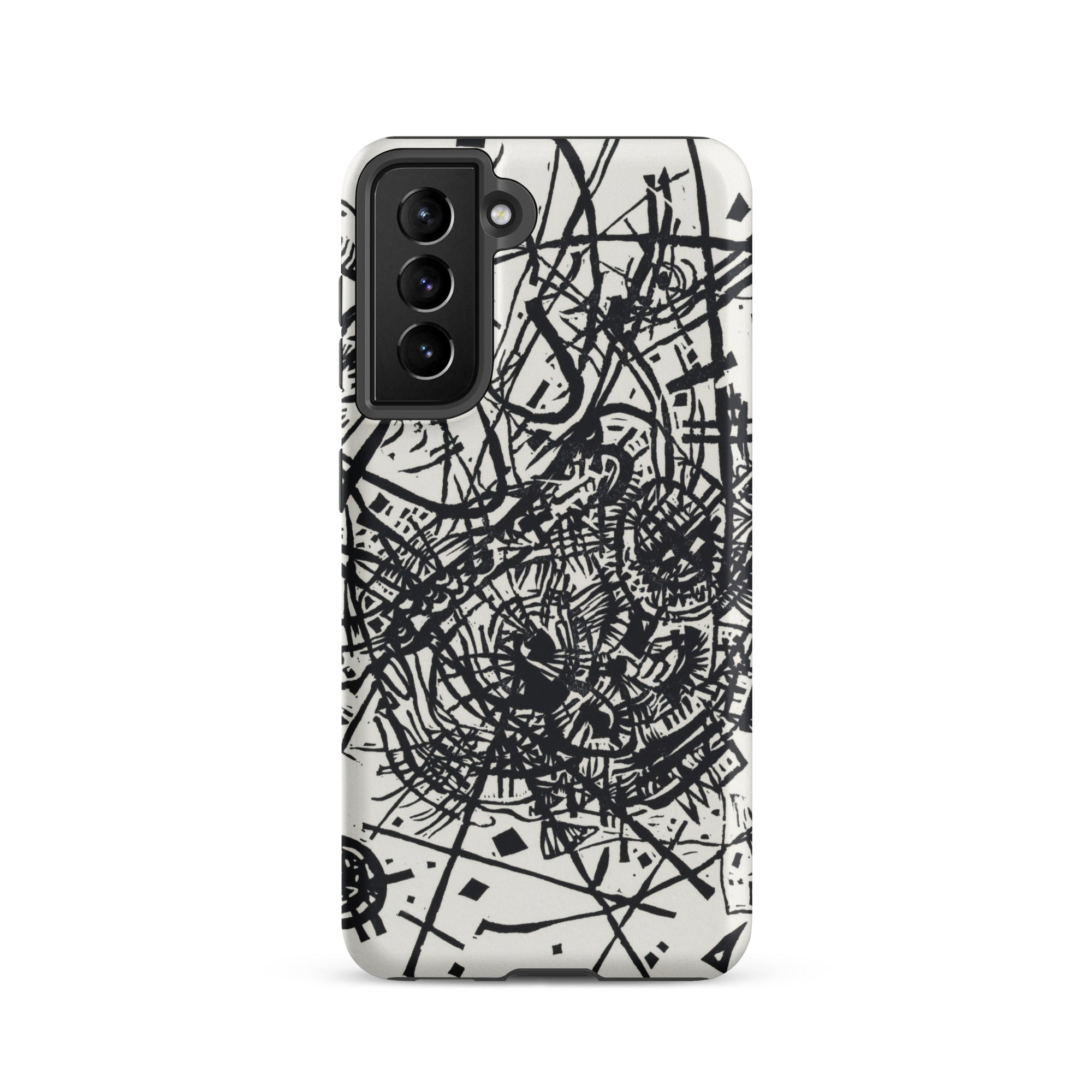 Kleine Welten Viii Wassily Kandinsky Samsung Case, Galaxy S21 / Matte, White Smartphone Case Black Abstract Scribble Design