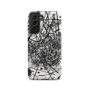 Kleine Welten Viii - Wassily Kandinsky Samsung Case, Galaxy S21 / Matte, White Smartphone Case Black Abstract Scribble Design