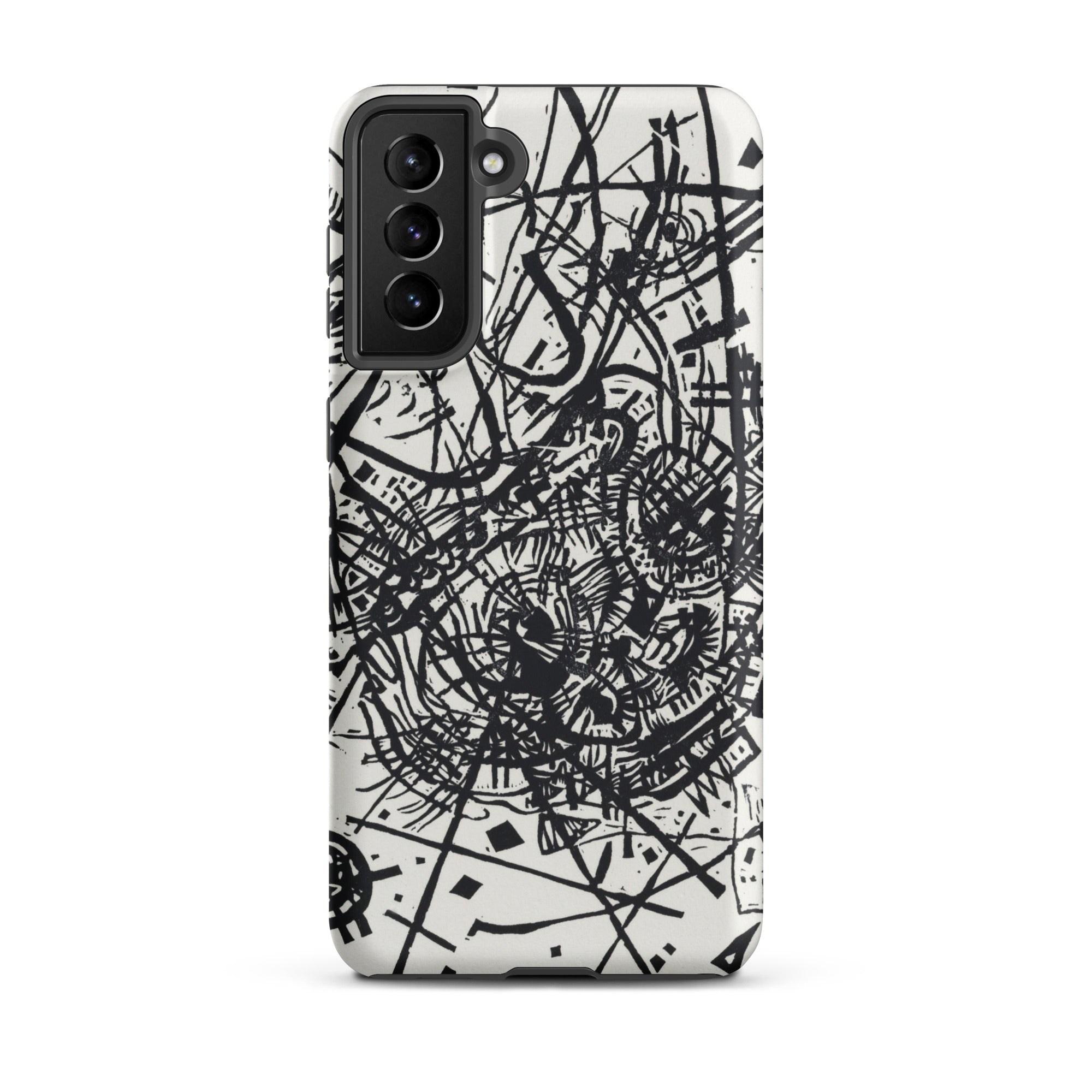 Kleine Welten Viii Wassily Kandinsky Samsung Case, Galaxy S21 Plus / Matte, Black White Abstract Art Patterned Smartphone Case