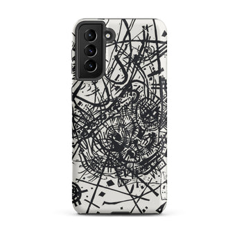 Kleine Welten Viii - Wassily Kandinsky Samsung Case, Galaxy S21 Plus / Matte, Black White Abstract Art-patterned Smartphone Case