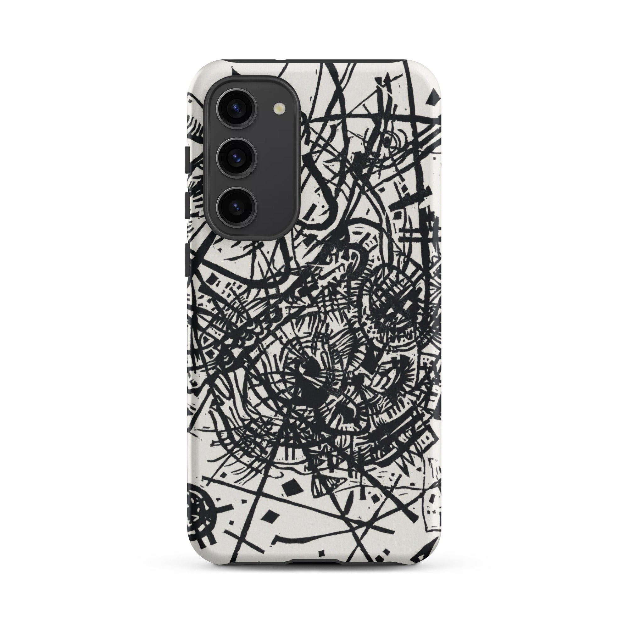 Kleine Welten Viii Wassily Kandinsky Samsung Case, Galaxy S23 Plus / Matte, White Phone Case Abstract Black Pattern