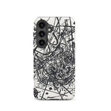 Kleine Welten Viii - Wassily Kandinsky Samsung Case, Galaxy S24 / Matte, White Smartphone Case Black Abstract Scratch Pattern