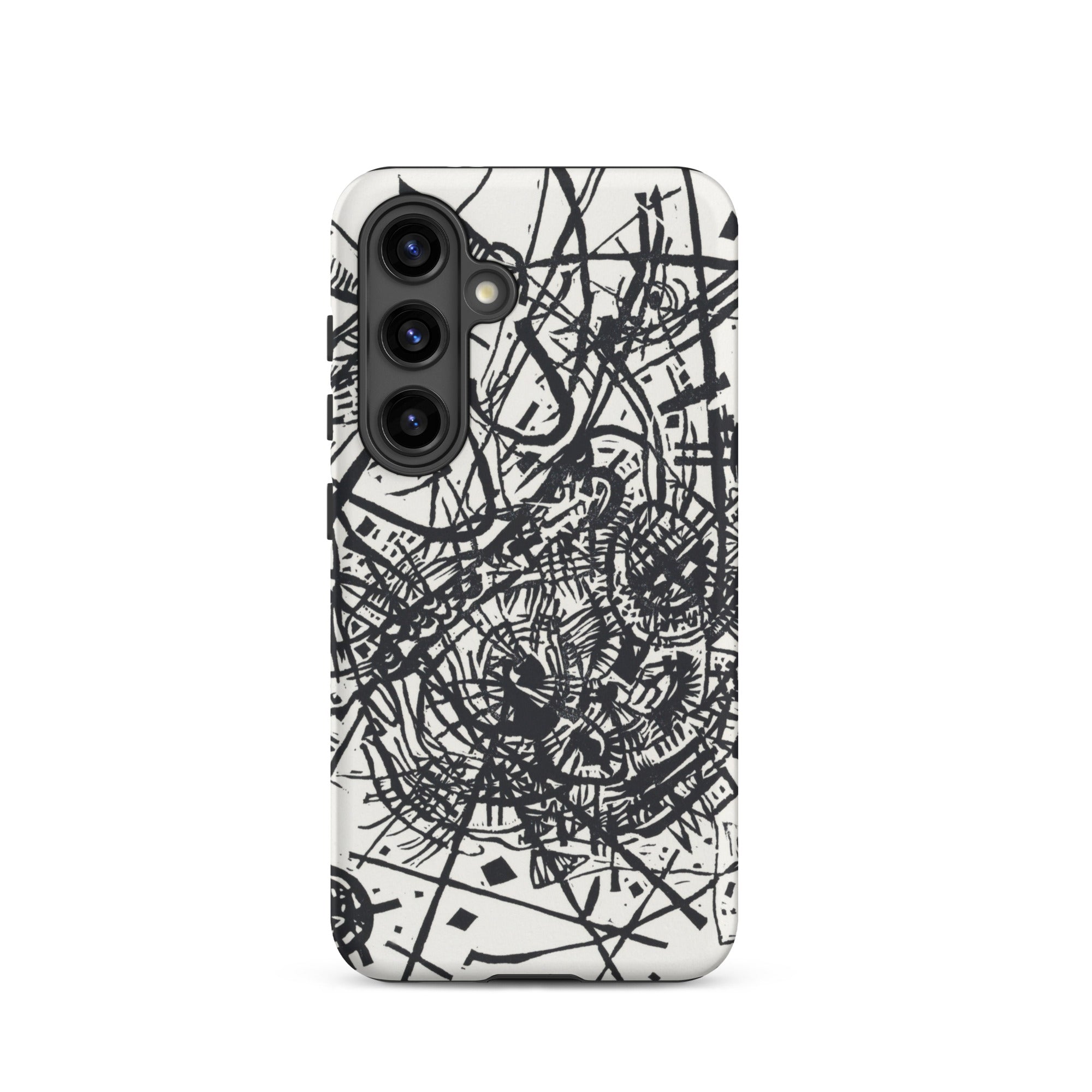Kleine Welten Viii Wassily Kandinsky Samsung Case, Galaxy S24 / Matte, White Smartphone Case Black Abstract Scratch Pattern