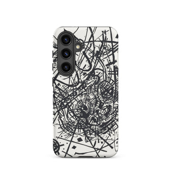 Kleine Welten Viii - Wassily Kandinsky Samsung Case, Galaxy S24 / Matte, White Smartphone Case Black Abstract Scratch Pattern