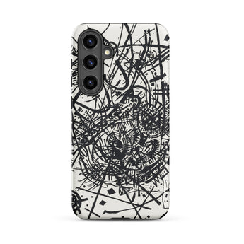 Kleine Welten Viii - Wassily Kandinsky Samsung Case, Galaxy S24 Plus / Matte, White Smartphone Case Black Abstract Chaotic Line Art