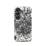 Kleine Welten Viii - Wassily Kandinsky Samsung Case, Galaxy S25 / Matte, White Smartphone Case Black Abstract Chaotic Line Art