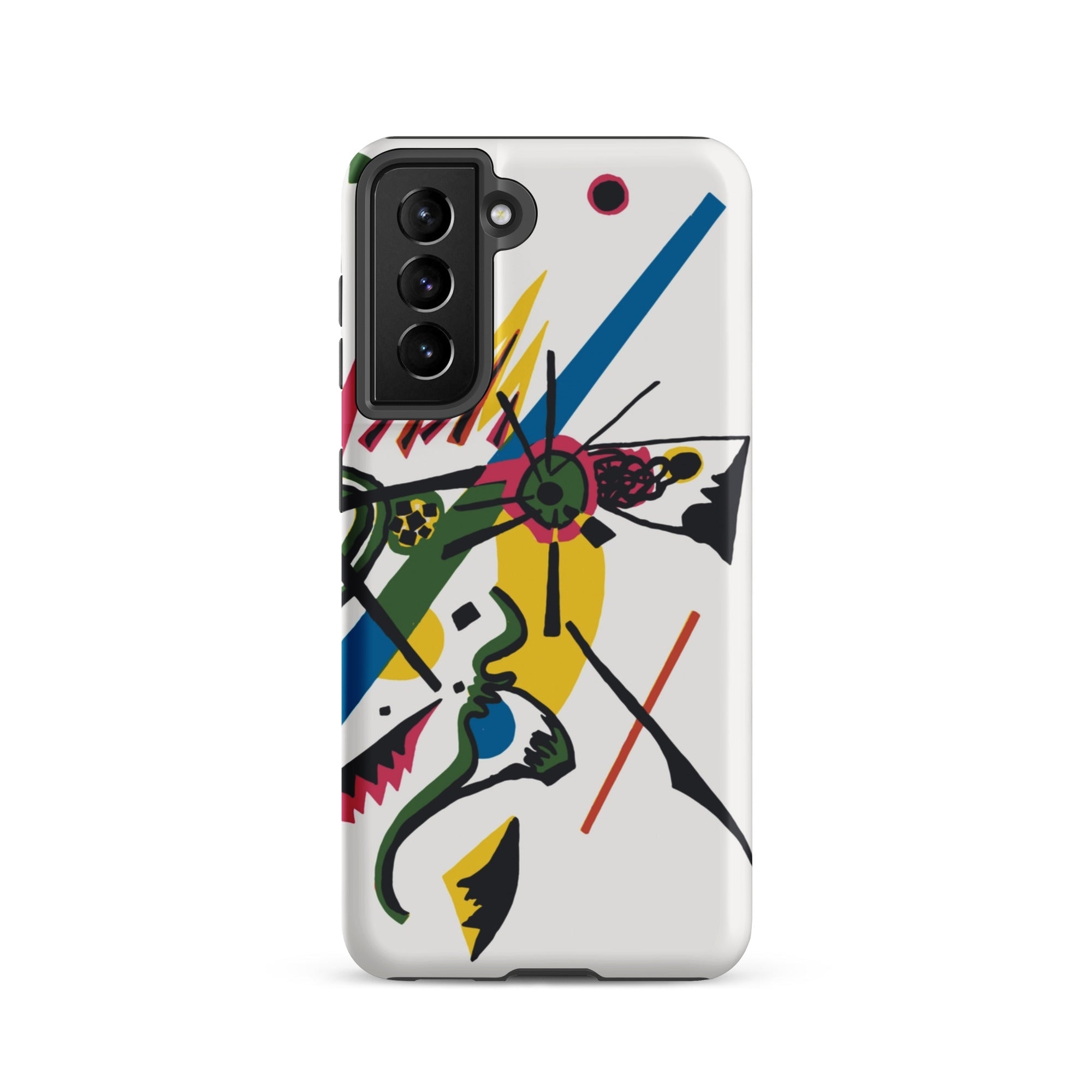 Kleine Welten i Wassily Kandinsky Samsung Case, Galaxy S21 / Matte, White Smartphone Case Abstract Colorful Design Geometric Shapes
