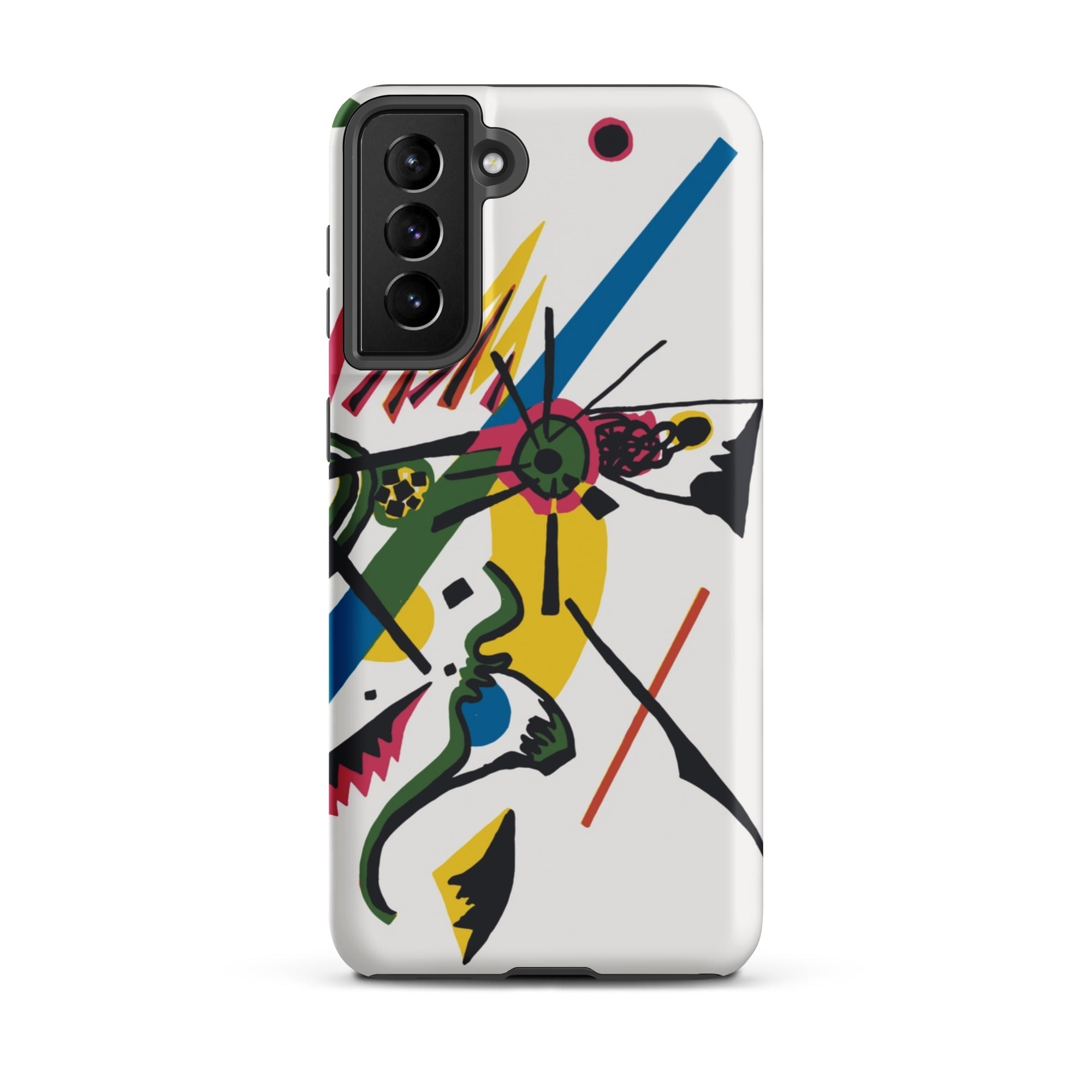Kleine Welten i Wassily Kandinsky Samsung Case, Galaxy S21 Plus / Matte, White Smartphone Case Colorful Abstract Art Design