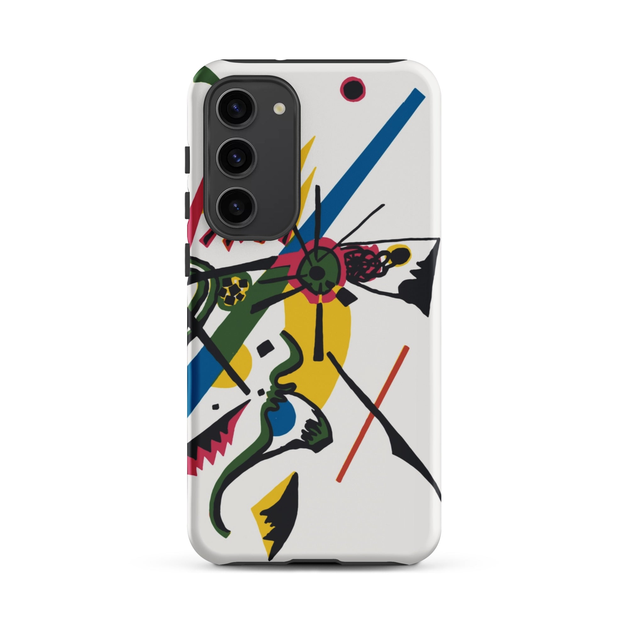 Kleine Welten i Wassily Kandinsky Samsung Case, Galaxy S23 Plus / Matte, White Smartphone Case Colorful Abstract Art Design