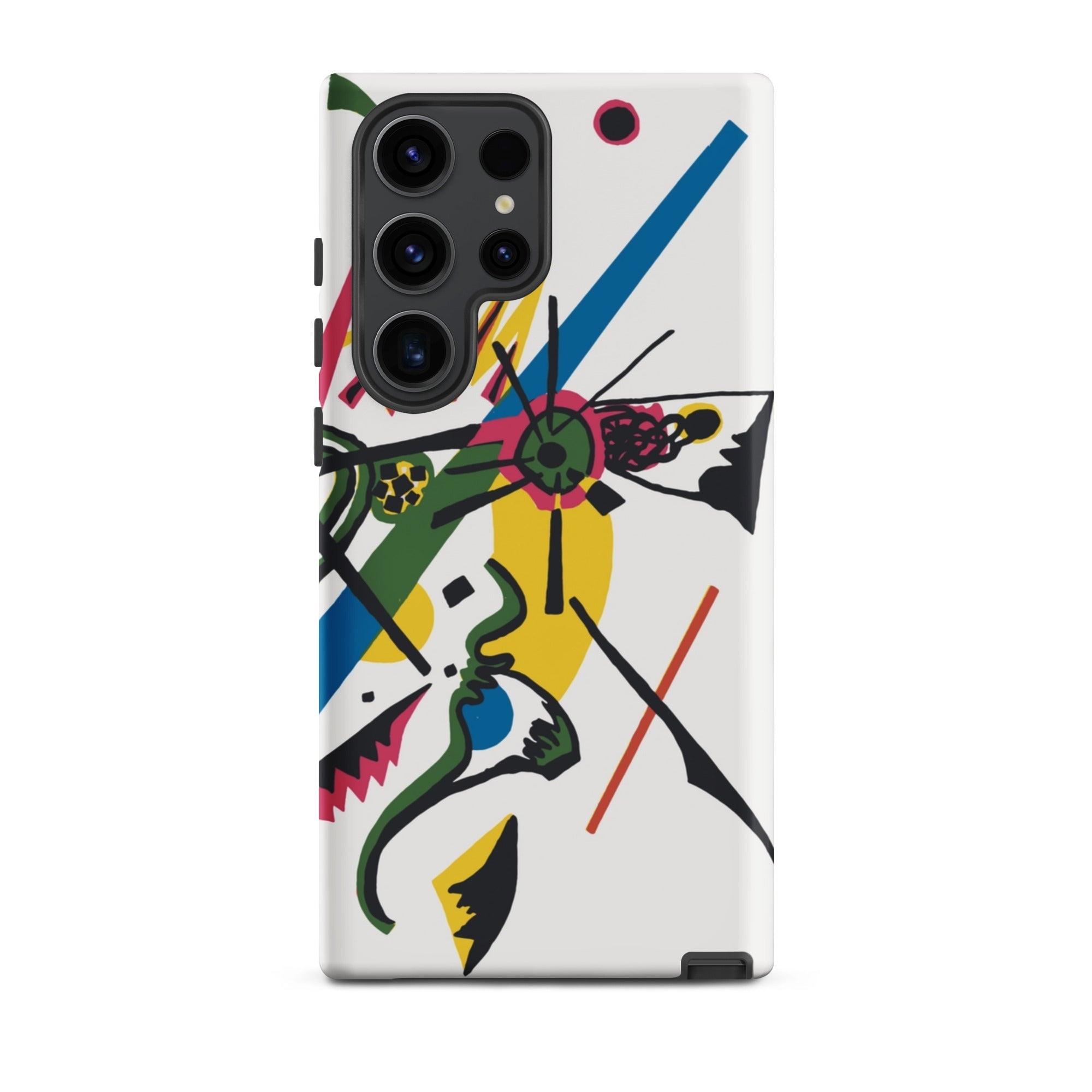 Kleine Welten i Wassily Kandinsky Samsung Case, Galaxy S23 Ultra / Matte, White Smartphone Case Colorful Abstract Art Design