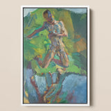 Kneeling Narcissus - Anton Kolig Art Print / Canvas, Kolig’s Kneeling, Flesh Refracted, Myth Suspended