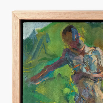 Kneeling Narcissus - Anton Kolig Art Print / Canvas Vibrant Abstract Painting Light Wood Frame Bold Strokes Kolig’s, Flesh Refracted, Myth