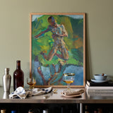 Kneeling Narcissus - Anton Kolig Art Print / Canvas Vibrant Abstract Painting Light Wood Frame Bold Strokes Kolig’s Kneeling, Flesh
