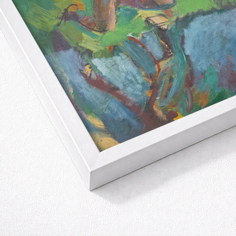 Kneeling Narcissus - Anton Kolig Art Print / Canvas Vibrant Abstract Painting Sleek White Frame Bold Strokes Kolig’s, Flesh Refracted, Myth