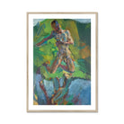 Kneeling Narcissus Anton Kolig Art Print, Framed Oil Painting Nude Figure Reflection