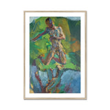 Kneeling Narcissus - Anton Kolig Art Print, Framed Oil Painting Nude Figure Reflection