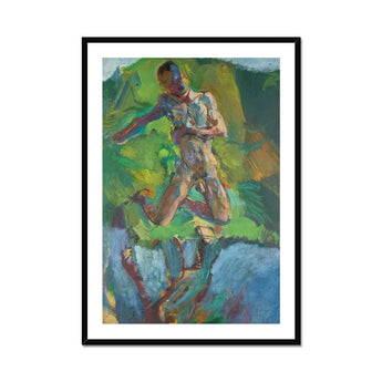 Kneeling Narcissus - Anton Kolig Art Print, Framed Painting Nude Figure Reflection