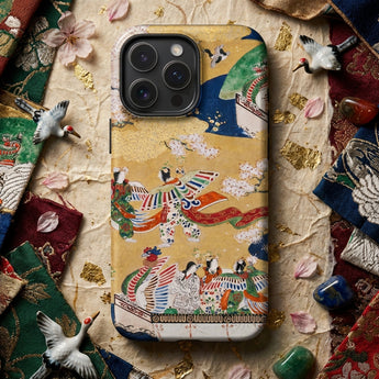 Kocho Chapter - Tale of Genji Heian Period Phone Case Gold-toned Phone Case Intricate Traditional Japanese Artwork Colorful Kocho Chapter,
