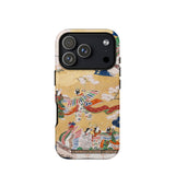 Kocho Chapter - Tale of Genji Heian Period Phone Case Iphone 17 Pro / Matte Gold White Phone Case Colorful Bird Design Made Kocho Chapter,