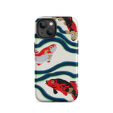 Koi Fish - E.a. Seguy Pochoir Sea Life Phone Case Iphone 14 / Matte Koi Fish Patterned Phone Case Seguy Pochoir Sea, Sea Life, Life Iphone
