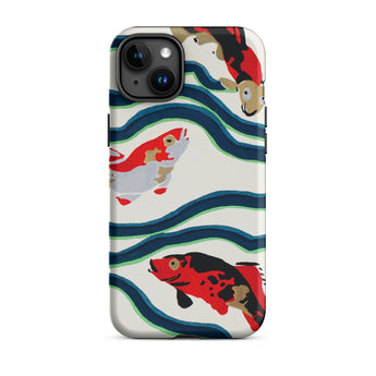 Koi Fish - E.a. Seguy Pochoir Sea Life Phone Case Iphone 15 Plus / Matte Koi Fish Patterned Phone Case Seguy Pochoir Sea, Sea Life, Life