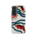 Koi Fish - E.a. Seguy Pochoir Sea Life Phone Case Samsung Galaxy S22 / Matte Vibrant Phone Case Stylized Red Black White Koi Seguy Pochoir