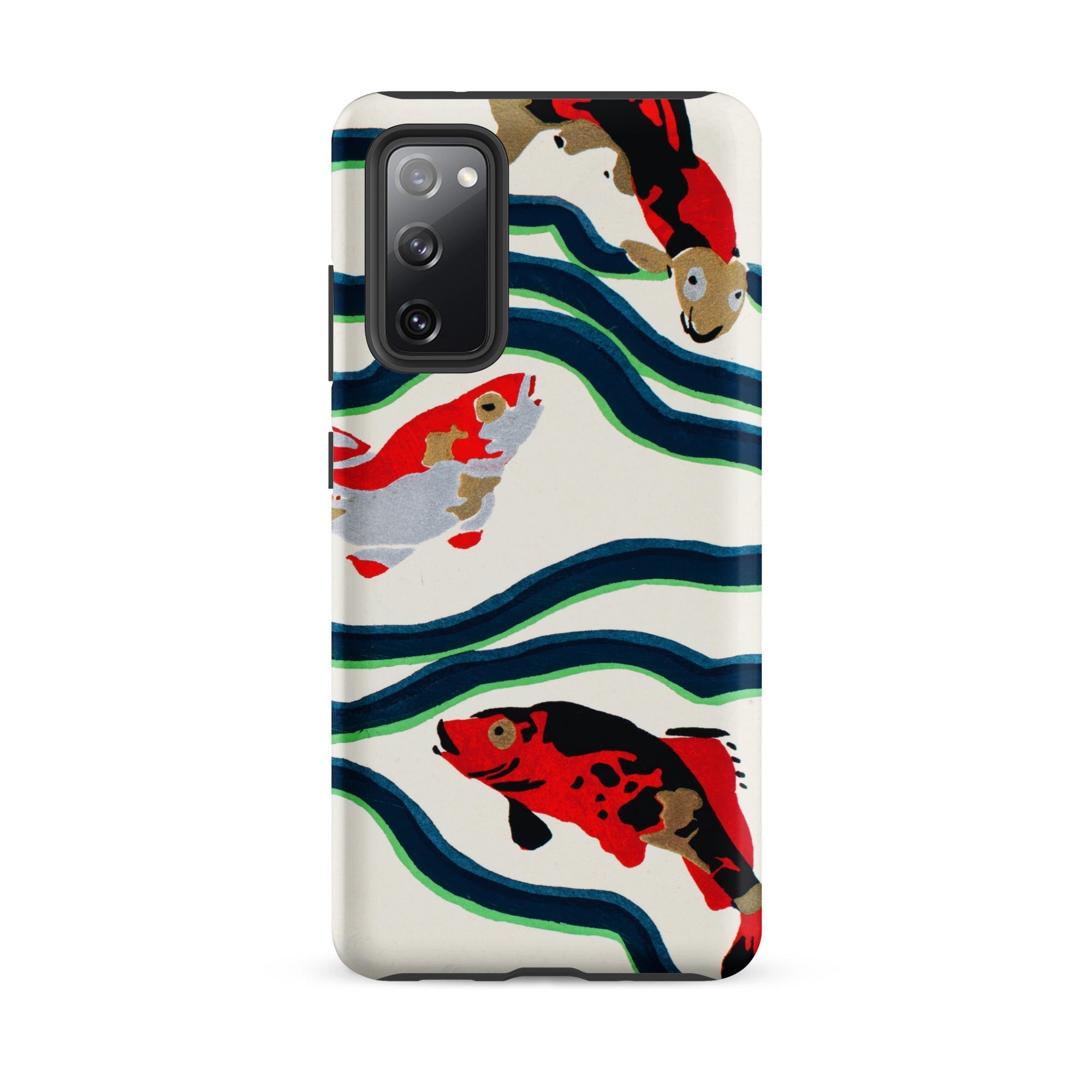 Koi Fish E.a. Seguy Pochoir Sea Life Samsung Case, Galaxy S20 Fe / Matte, White Phone Case Colorful Koi Fish Wave Pattern