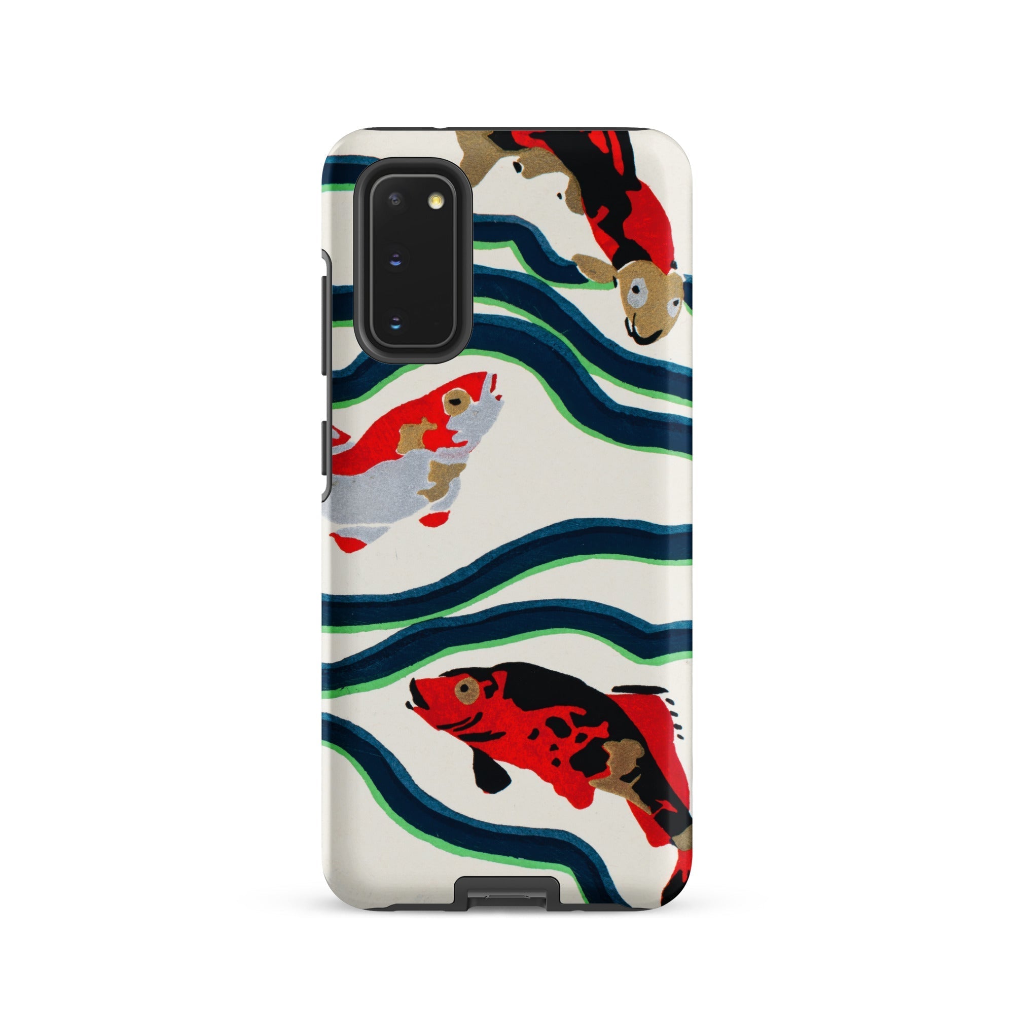 Koi Fish E.a. Seguy Pochoir Sea Life Samsung Case, Galaxy S20 / Matte, White Phone Case Colorful Koi Fish Wave Pattern