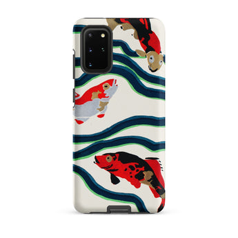 Koi Fish - E.a. Seguy Pochoir Sea Life Samsung Case, Galaxy S20 Plus / Matte, White Smartphone Case Pattern Colorful Koi Fish Wavy