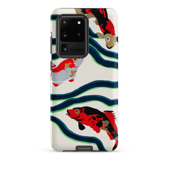 Koi Fish - E.a. Seguy Pochoir Sea Life Samsung Case, Galaxy S20 Ultra / Matte, Phone Case Lively Koi Fish Wave Pattern