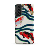 Koi Fish - E.a. Seguy Pochoir Sea Life Samsung Case, Galaxy S21 Plus / Matte, Phone Case Pattern Colorful Koi Fish Blue Waves