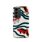 Koi Fish E.a. Seguy Pochoir Sea Life Samsung Case, Galaxy S23 / Matte, White Smartphone Case Pattern Colorful Koi Fish Blue