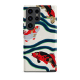 Koi Fish - E.a. Seguy Pochoir Sea Life Samsung Case, Galaxy S23 Ultra / Matte, Smartphone Case Pattern Colorful Koi Fish Amidst Blue
