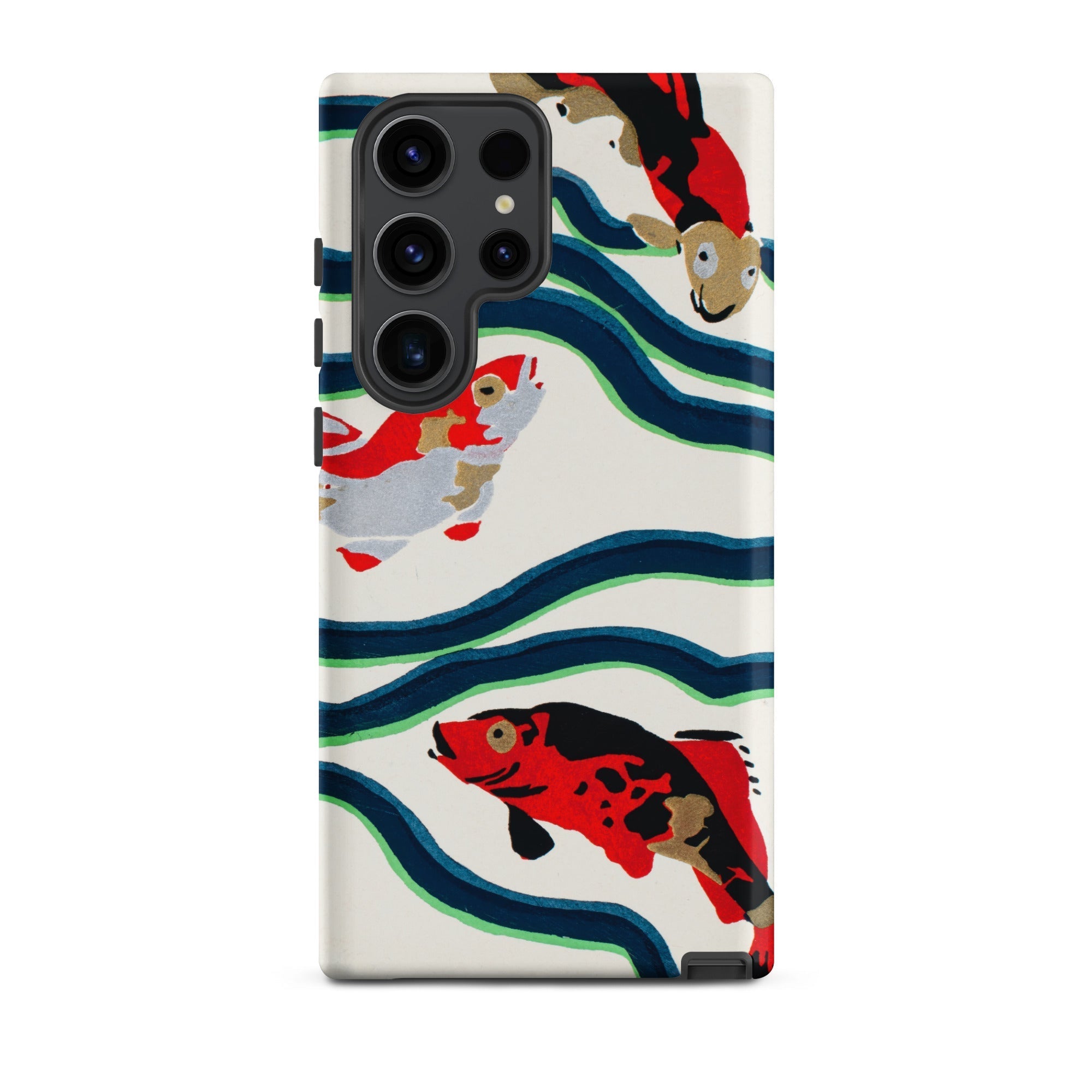 Koi Fish E.a. Seguy Pochoir Sea Life Samsung Case, Galaxy S23 Ultra / Matte, Smartphone Case Pattern Colorful Koi Fish Amidst Blue