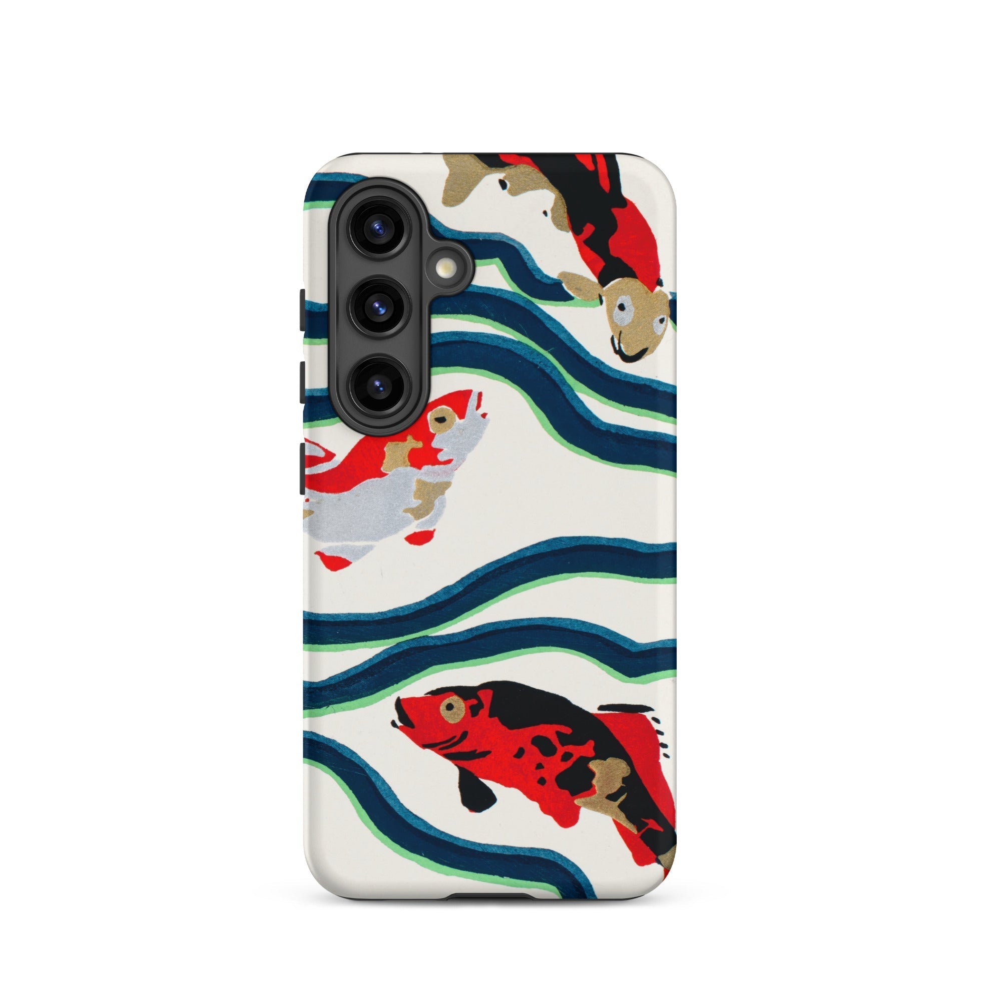 Koi Fish E.a. Seguy Pochoir Sea Life Samsung Case, Galaxy S24 / Matte, White Phone Case Vibrant Koi Fish Pattern