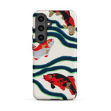 Koi Fish - E.a. Seguy Pochoir Sea Life Samsung Case, Galaxy S24 Plus / Matte, Phone Case Pattern Colorful Koi Fish Waves