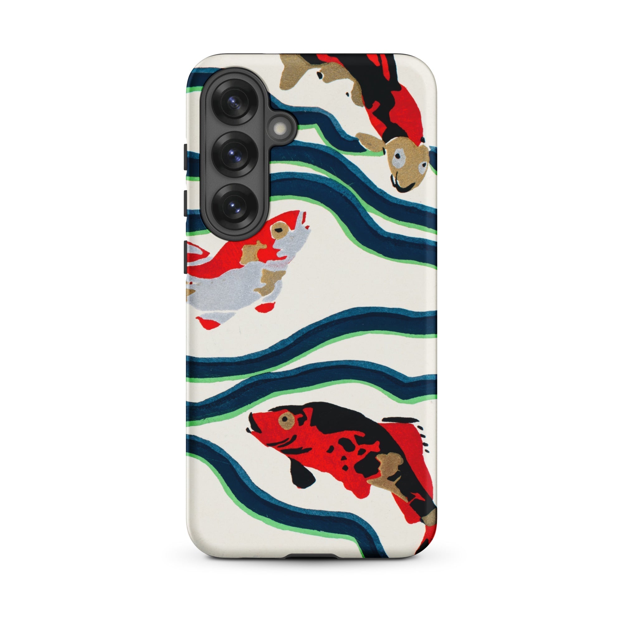 Koi Fish E.a. Seguy Pochoir Sea Life Samsung Case, Galaxy S25 Plus / Matte, White Phone Case Vibrant Koi Fish Pattern