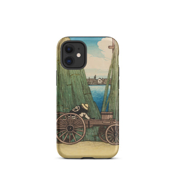 Komagata Kashi - Hasui Kawase Iphone Case, 12 Mini / Matte, Phone Case Stylized Landscape Cart Water
