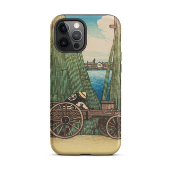 Komagata Kashi - Hasui Kawase Iphone Case, 12 Pro Max / Matte, Iphone Case Japanese Woodblock Print Person Two-wheeled Cart