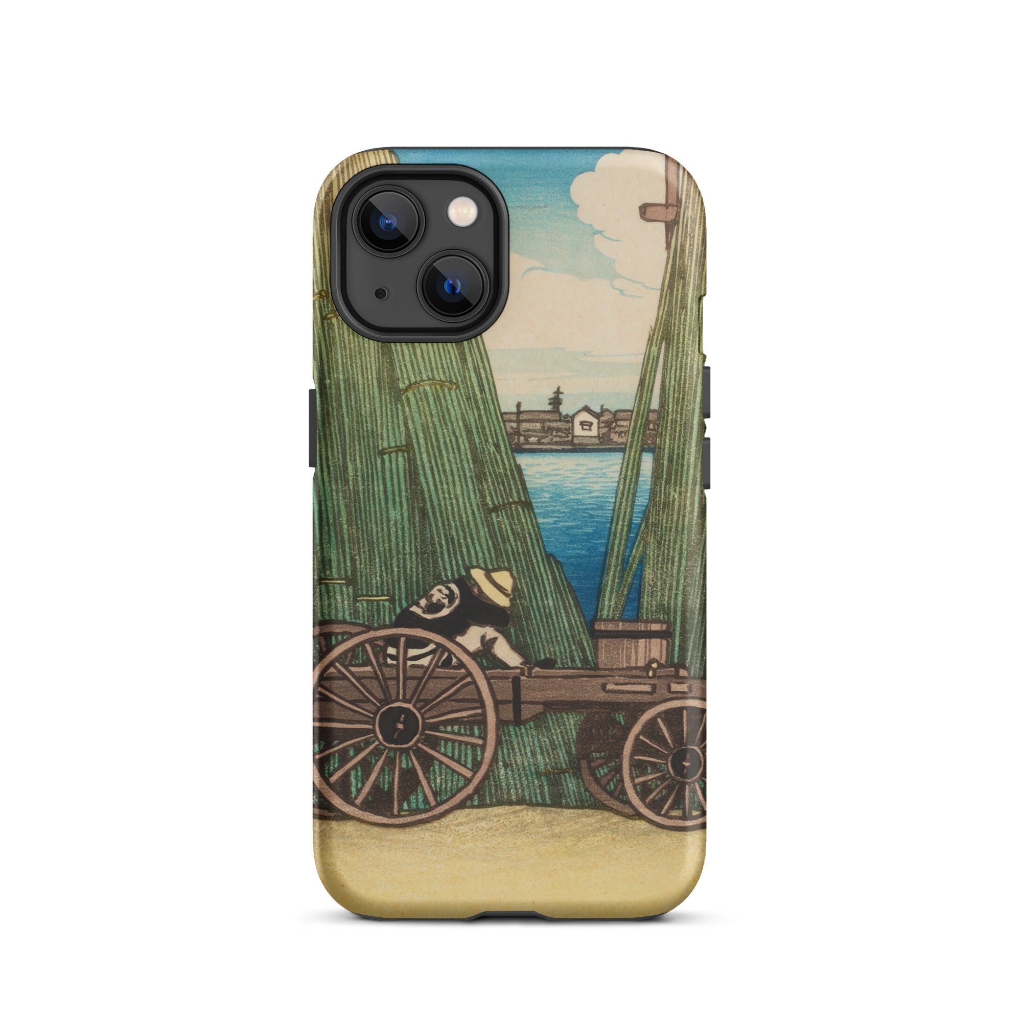 Komagata Kashi Hasui Kawase Iphone Case, 13 / Matte, Iphone Colorful Nature Themed Protective Case Person Cart