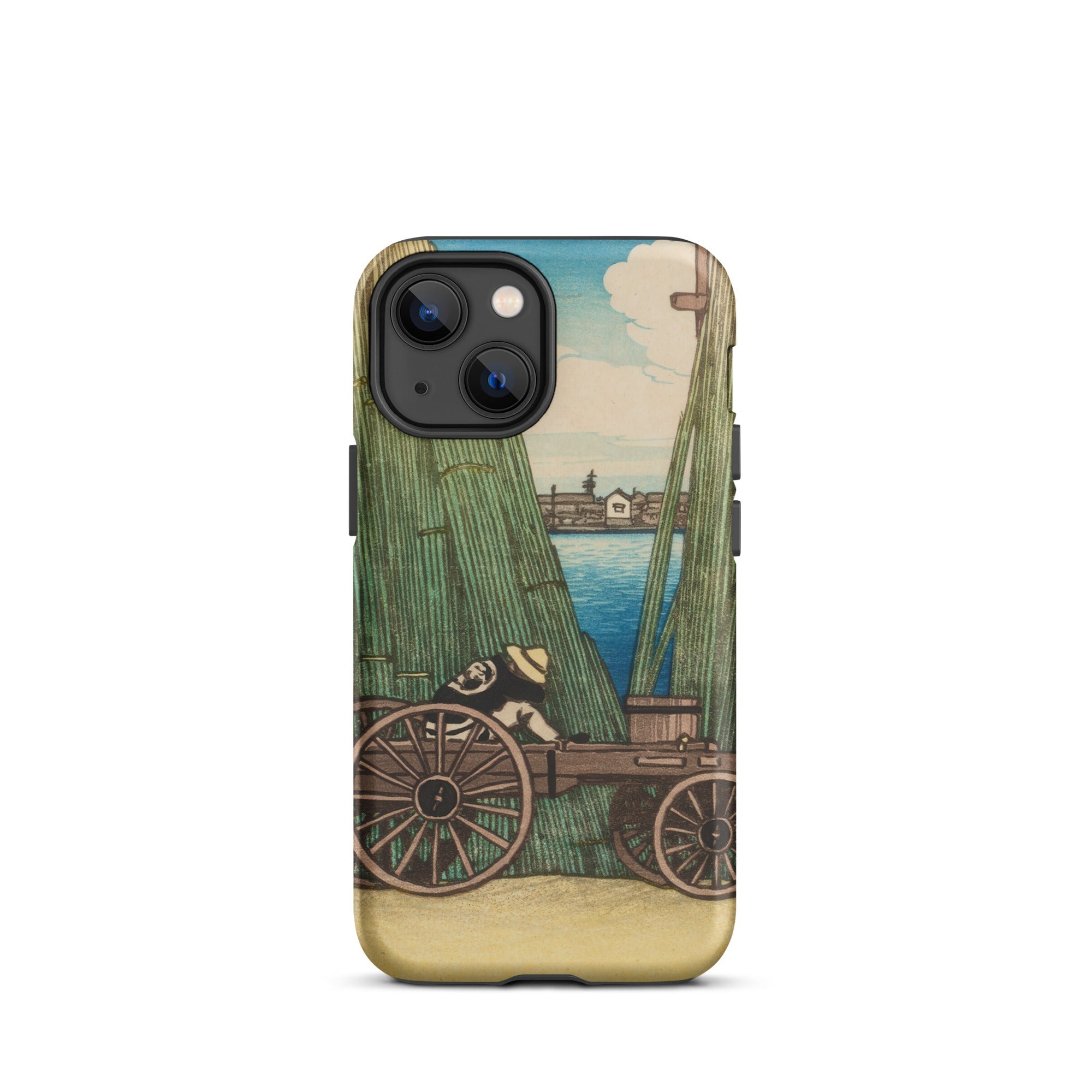 Komagata Kashi Hasui Kawase Iphone Case, 13 Mini / Matte, Iphone 14 Case Painted Scene Horse Drawn Cart Body