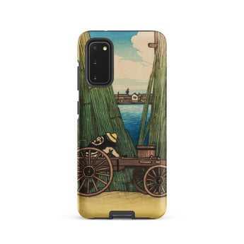 Komagata Kashi - Hasui Kawase Samsung Case, Galaxy S20 / Matte, Smartphone Case Whimsical Illustration Person Cart Field Tall