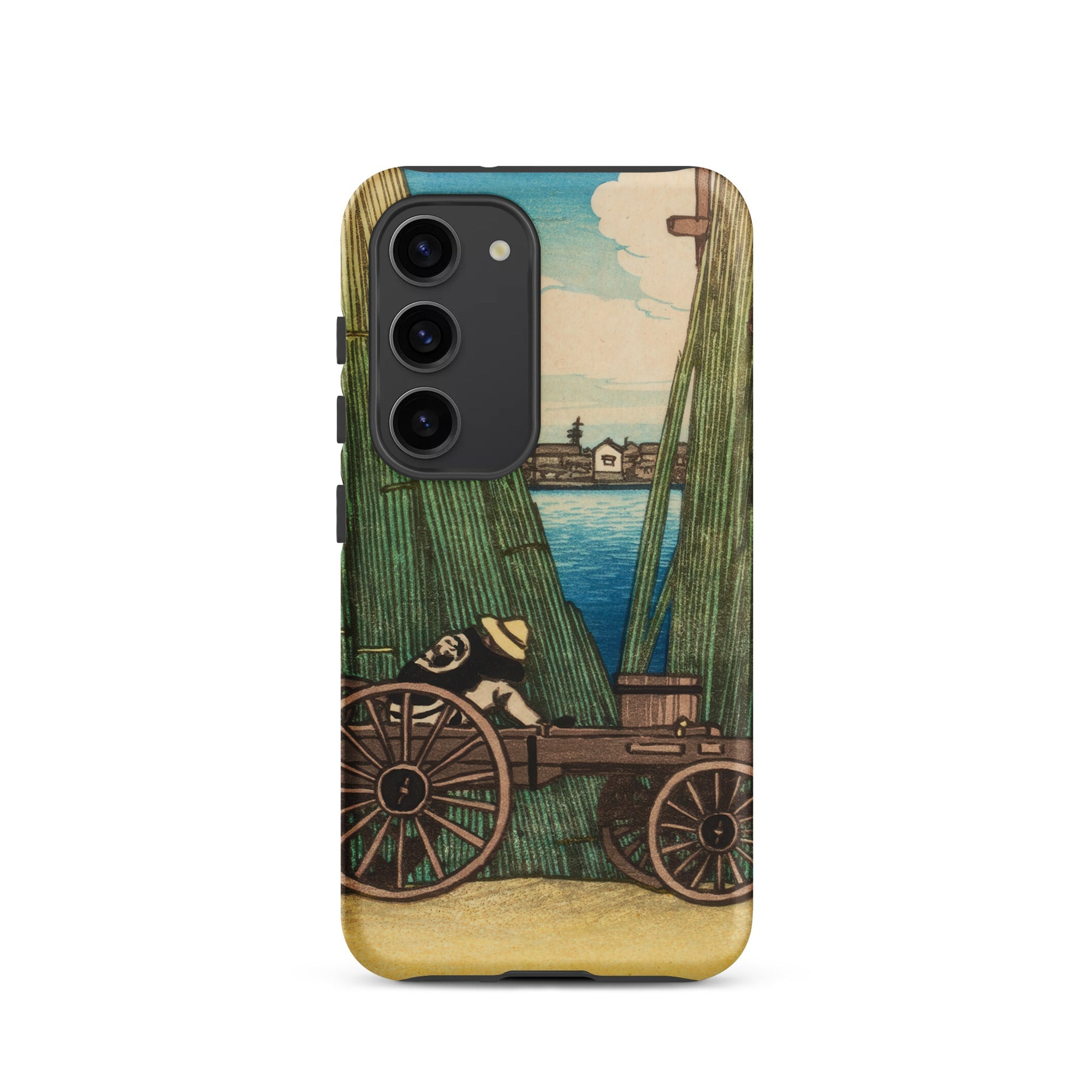 Komagata Kashi Hasui Kawase Samsung Case, Galaxy S23 / Matte, Smartphone Case Japanese Woodblock Print Person Cart Body