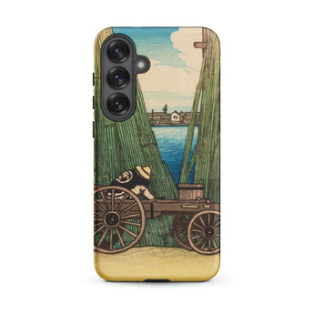 Komagata Kashi - Hasui Kawase Samsung Case, Galaxy S25 Plus / Matte, Smartphone Case Japanese Woodblock Print-style Scene Man Cart