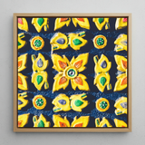Kosala - Traditional Thailand Mosaic Art Print / Canvas, 12x12’’ / 31x31cm / Natural Frame, Posters Prints & Visual Artwork, Toby Leon